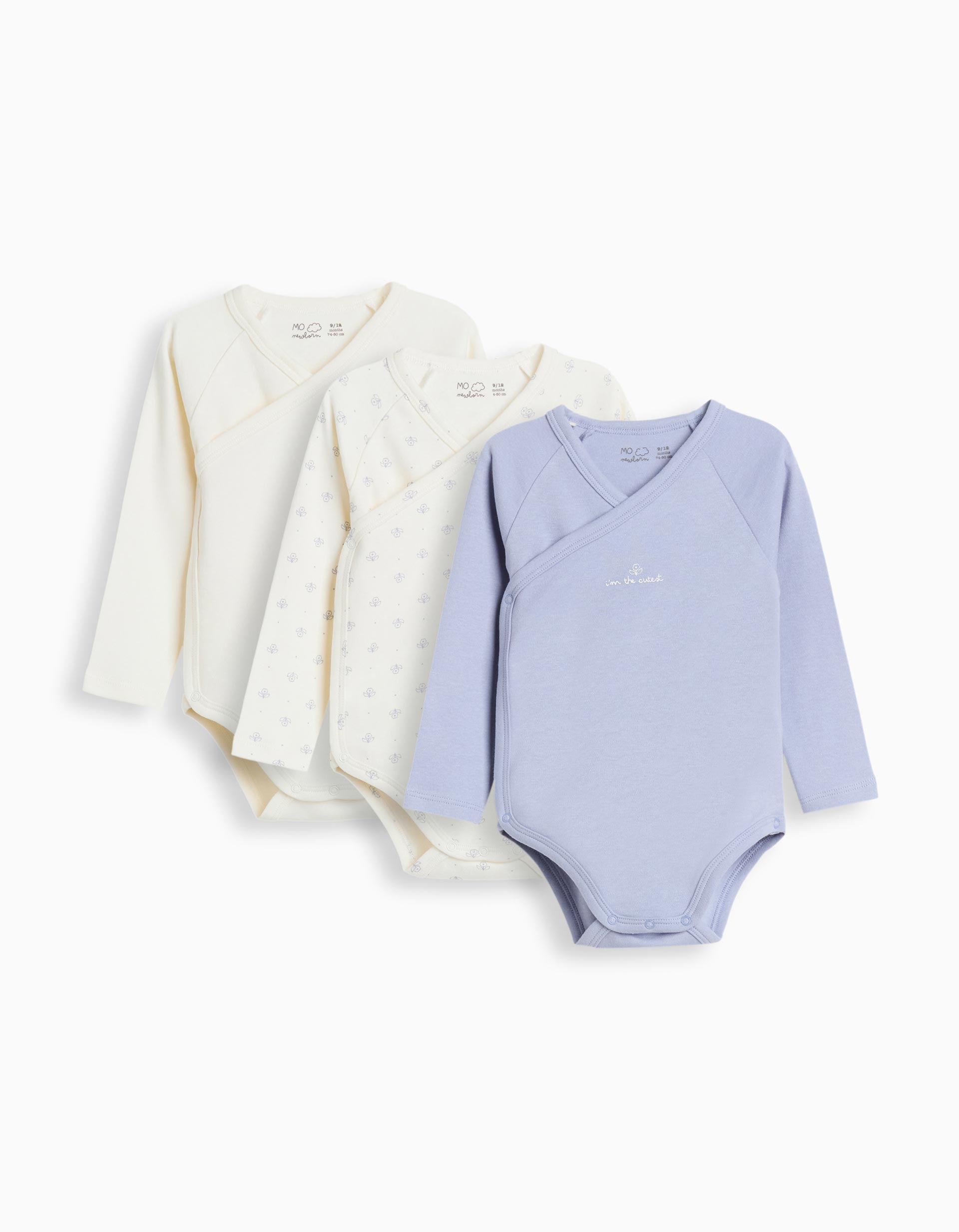 Pack 3 Bodies Quimono, Bebé, Multicor