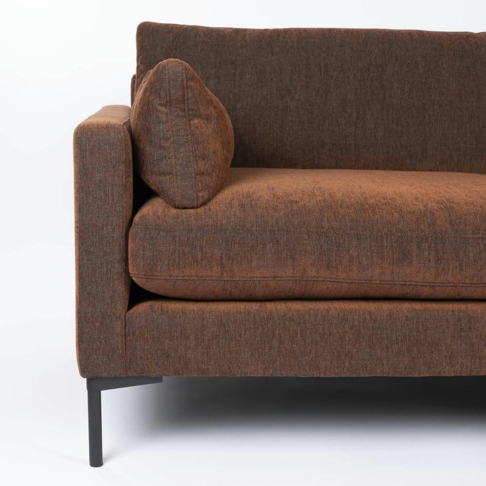 SUMMER - Canapé 5 places en tissu terracotta