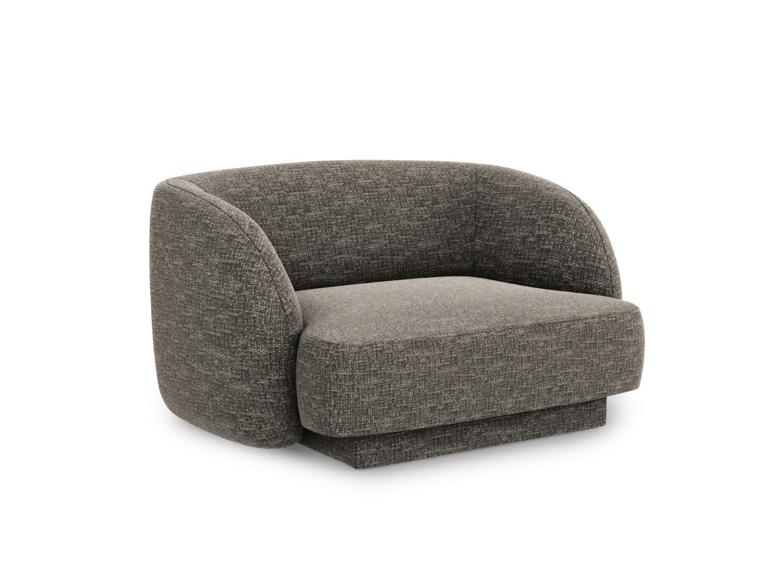 MILEY - Fauteuils en tissu chenille gris