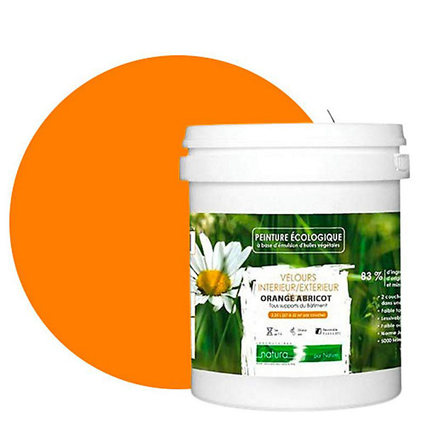Orange Abricot Peinture interieur exterieur aspect velours Natura - Orange Abricot - 1L