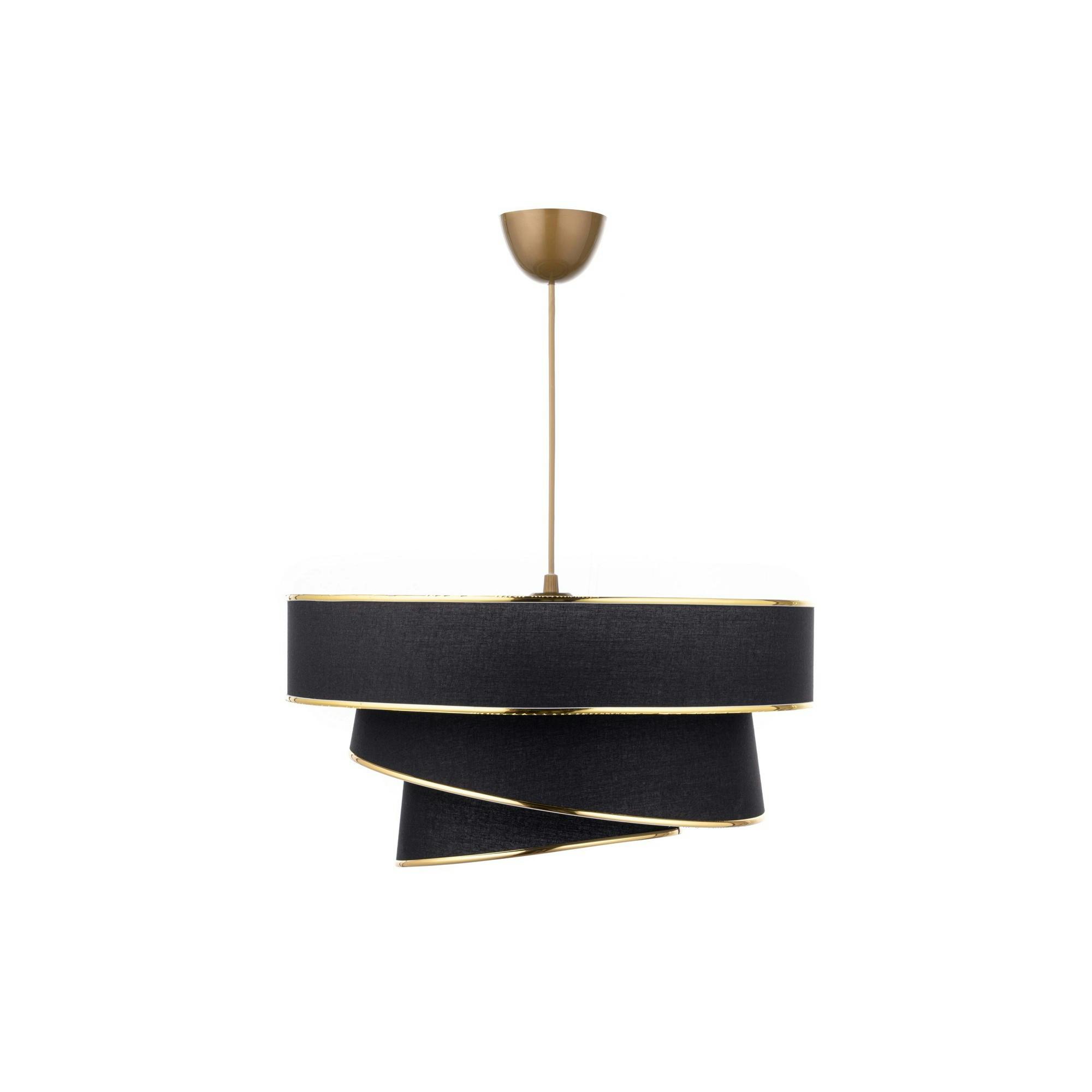 Suspension salon noir et or - abat-jour triple, design ZURICH