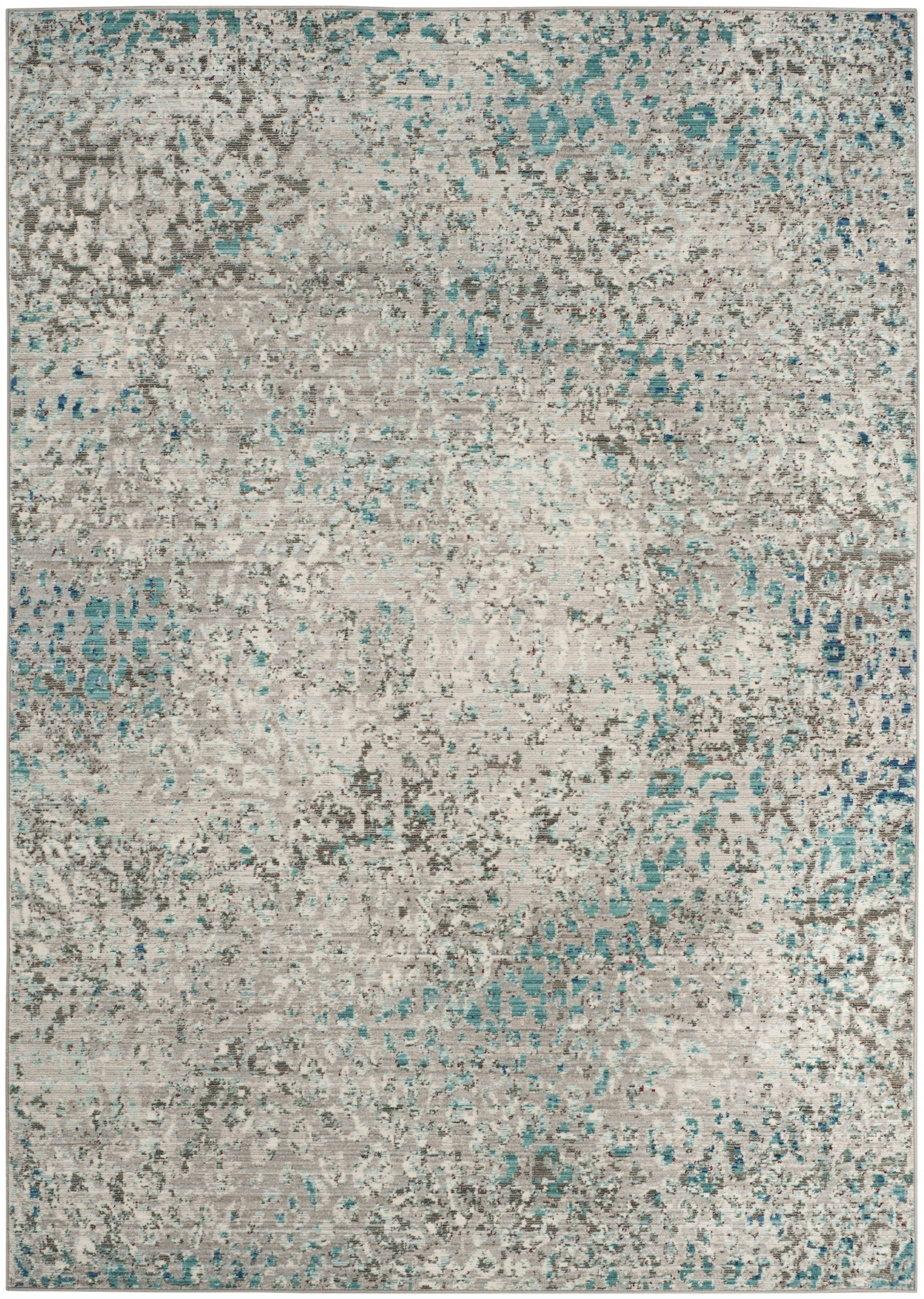 MYSTIQUE - Tapis de salon interieur en gris & bleu clair, 152 x 244 cm