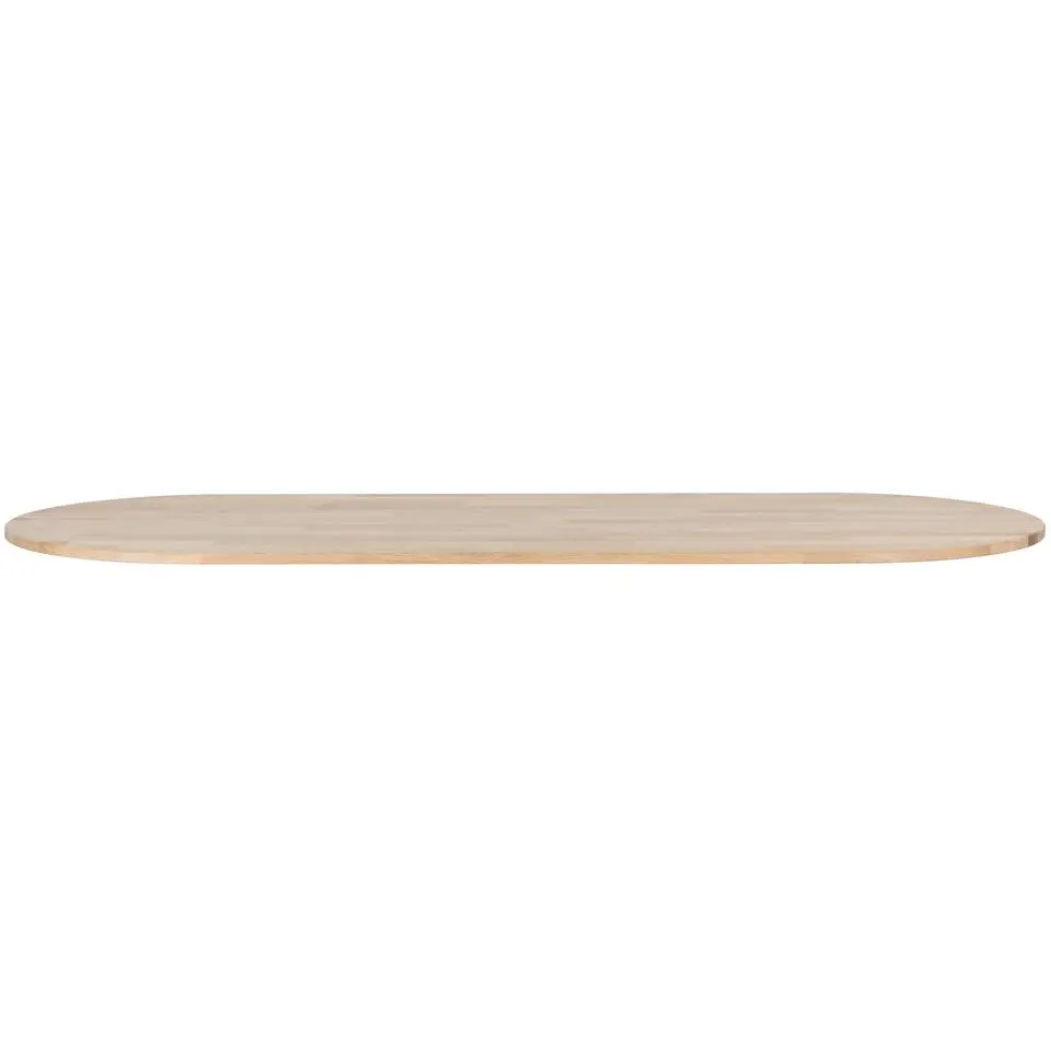 WOOOD Tablo Tafelblad Ovaal Incl. H-Poot - Onbehandeld - Eiken/Metaal