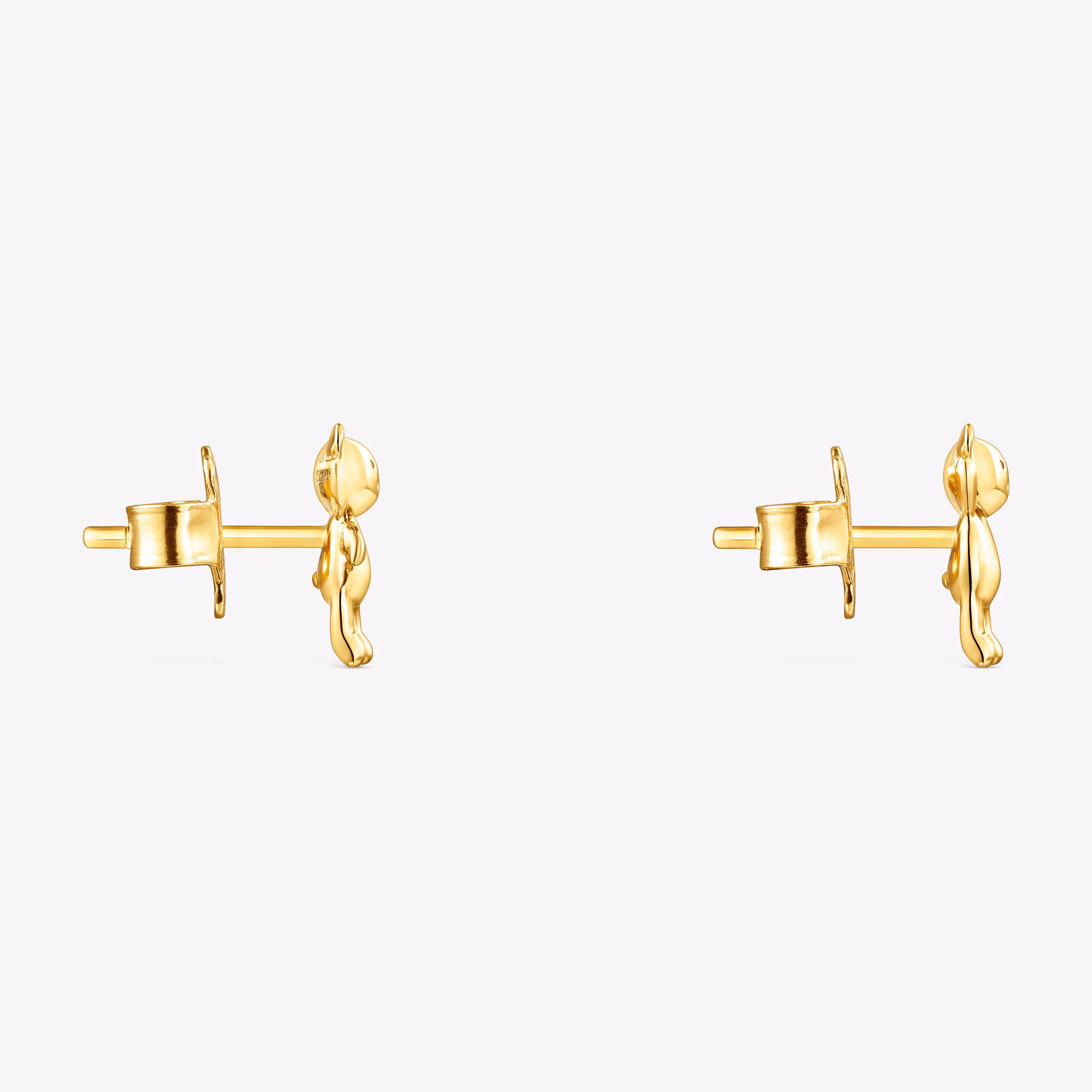 Pendientes con baño de oro 18 kt sobre plata Teddy Bear