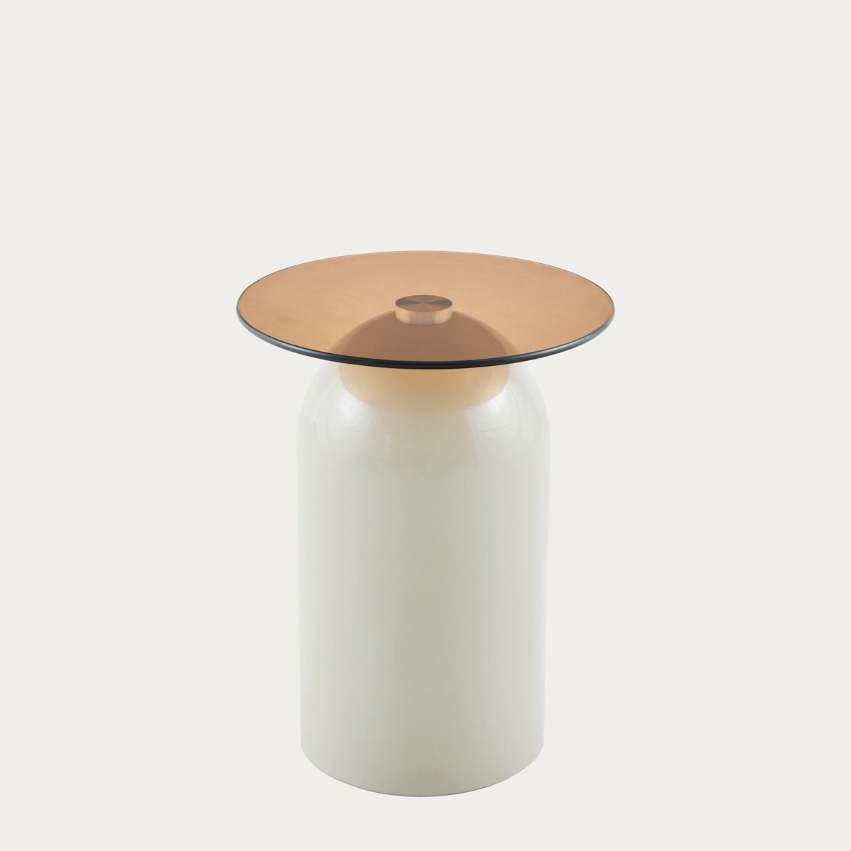 Stolik pomocniczy MESITA biały ze szklanym blatem 39x52 cm