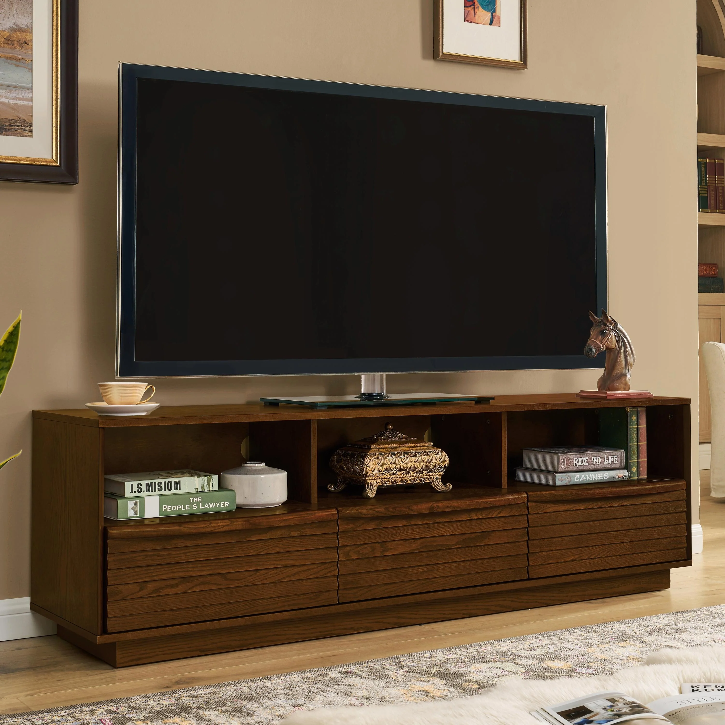 63 Mid-Century Modern TV Stand for TVs up to 75