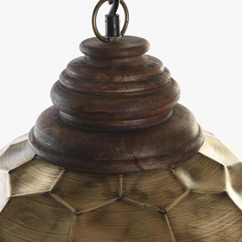 Candeeiro de Teto Martelado Dourado LUXE