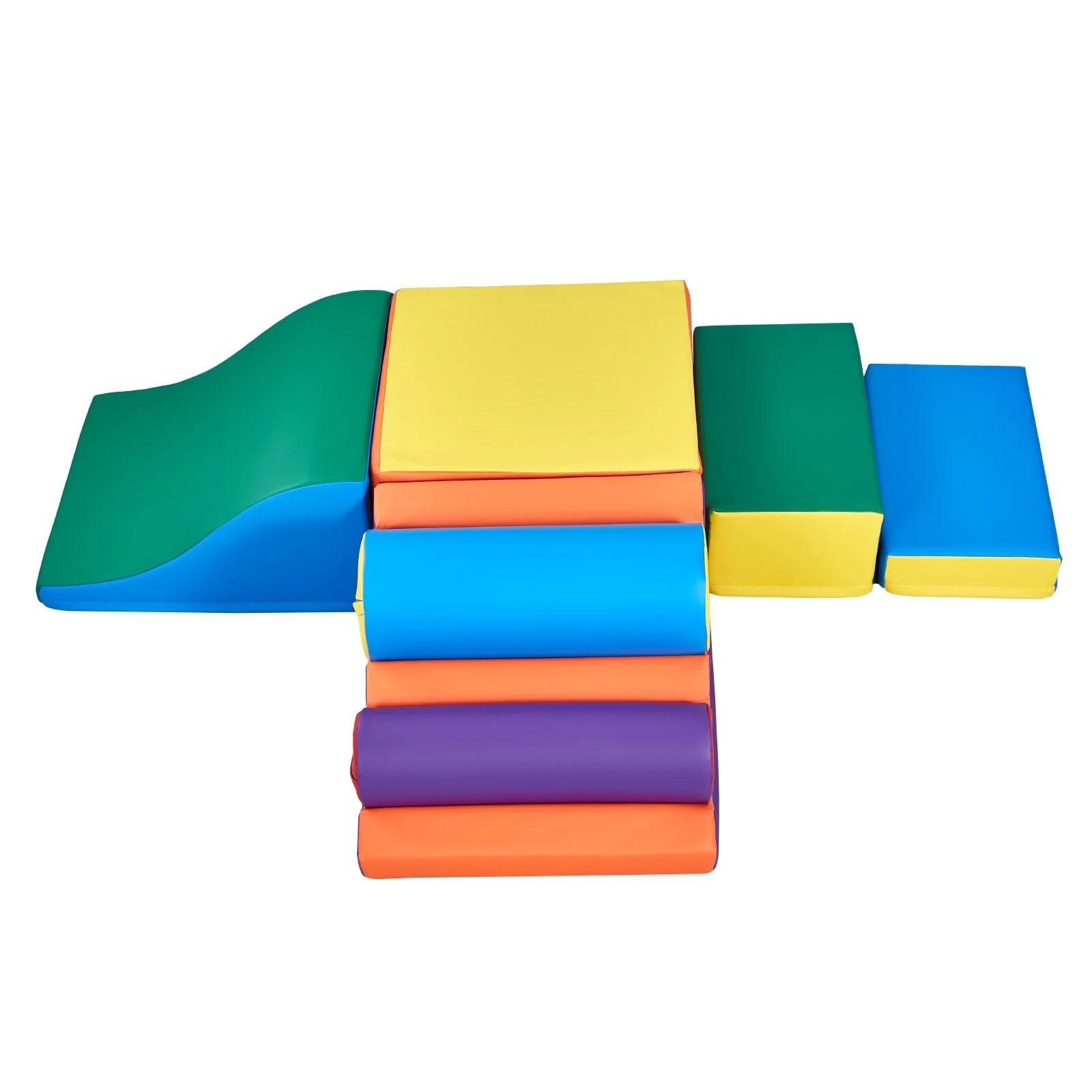 Multi Color Foam Climbing Blocks Set, 7 Piece PU Leather, Educational and Safe - N/A