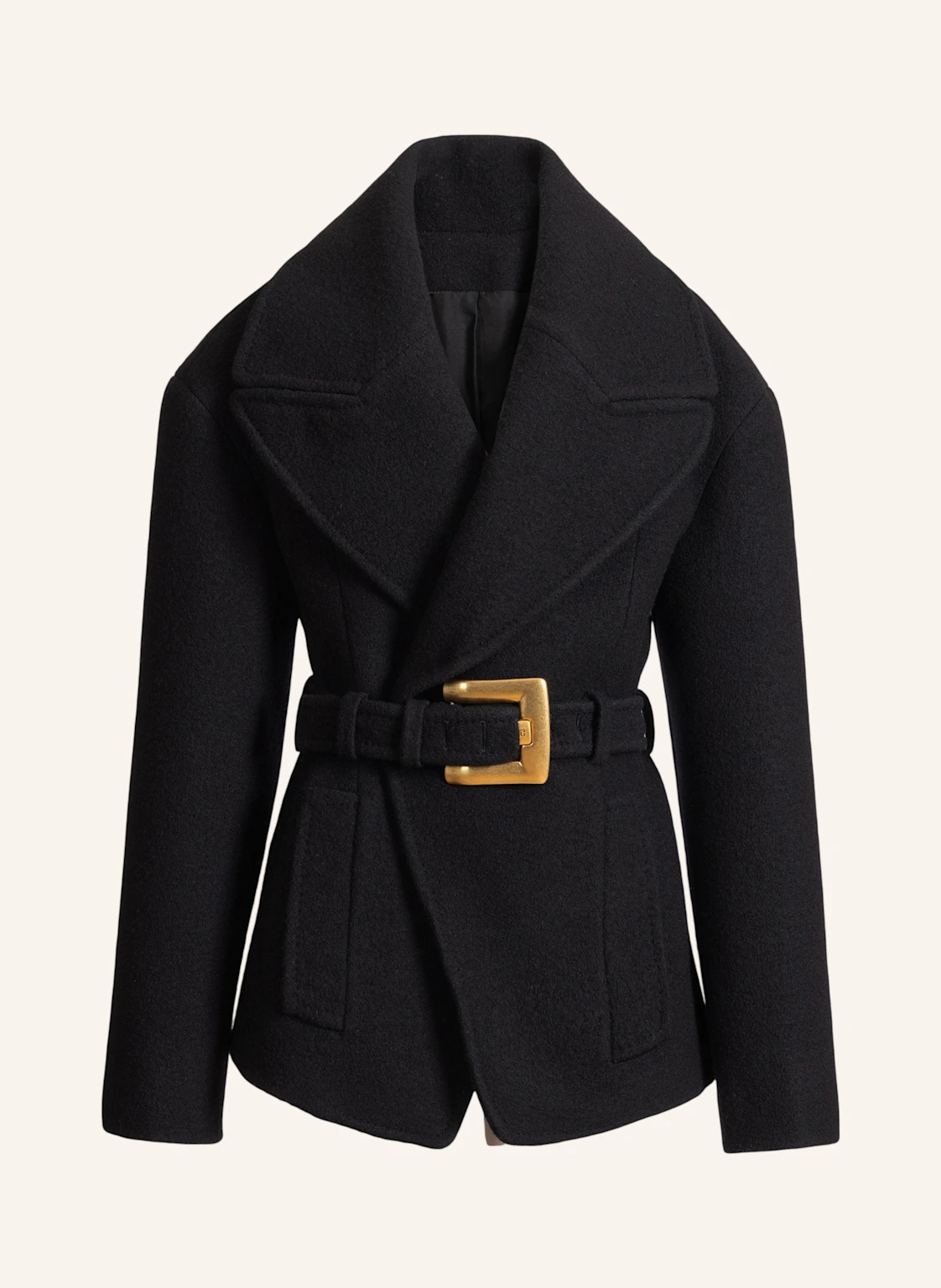 BALMAIN Caban mit Gürtel aus Wolle