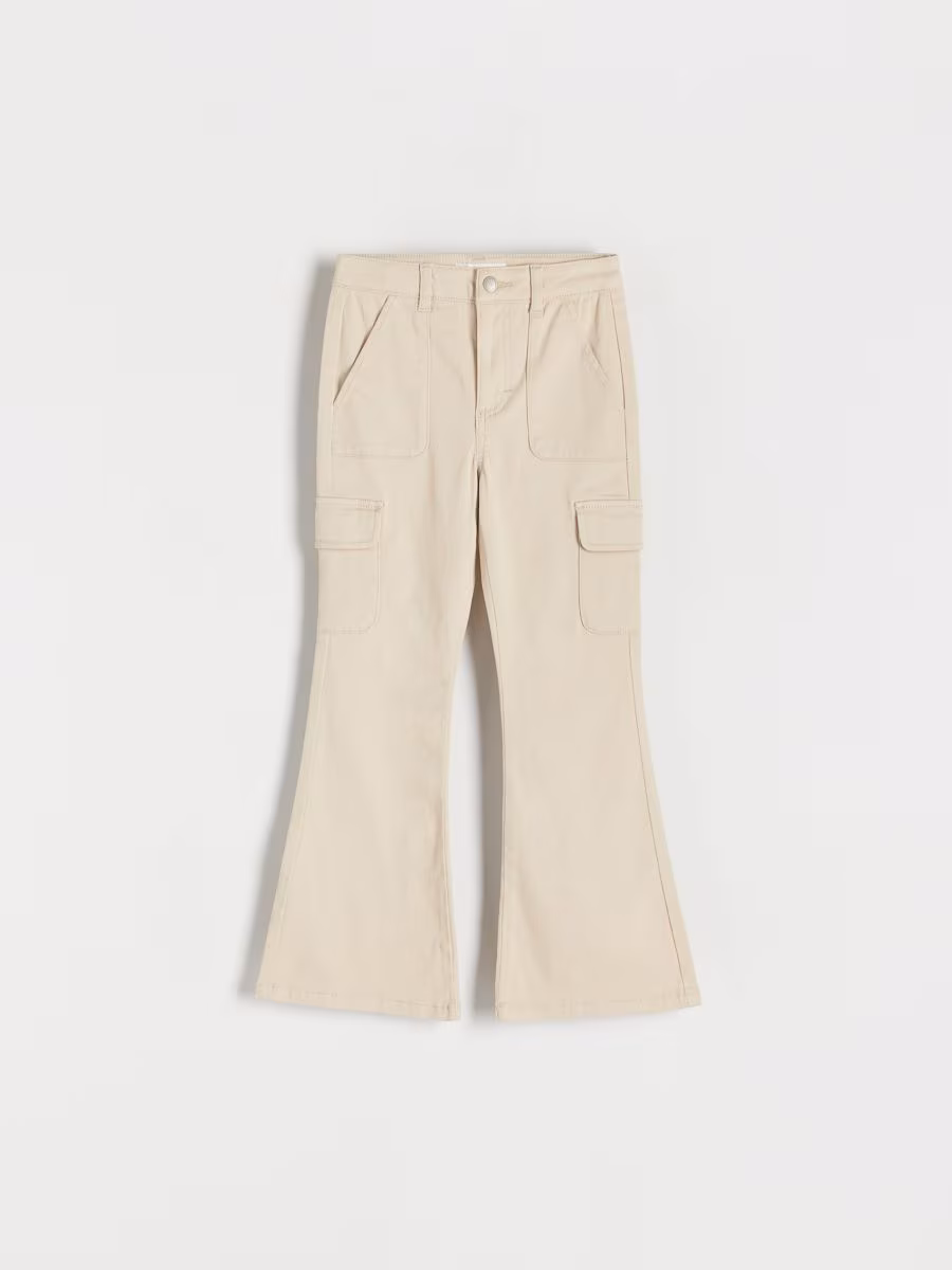 Flare Trousers With Cargo Pockets