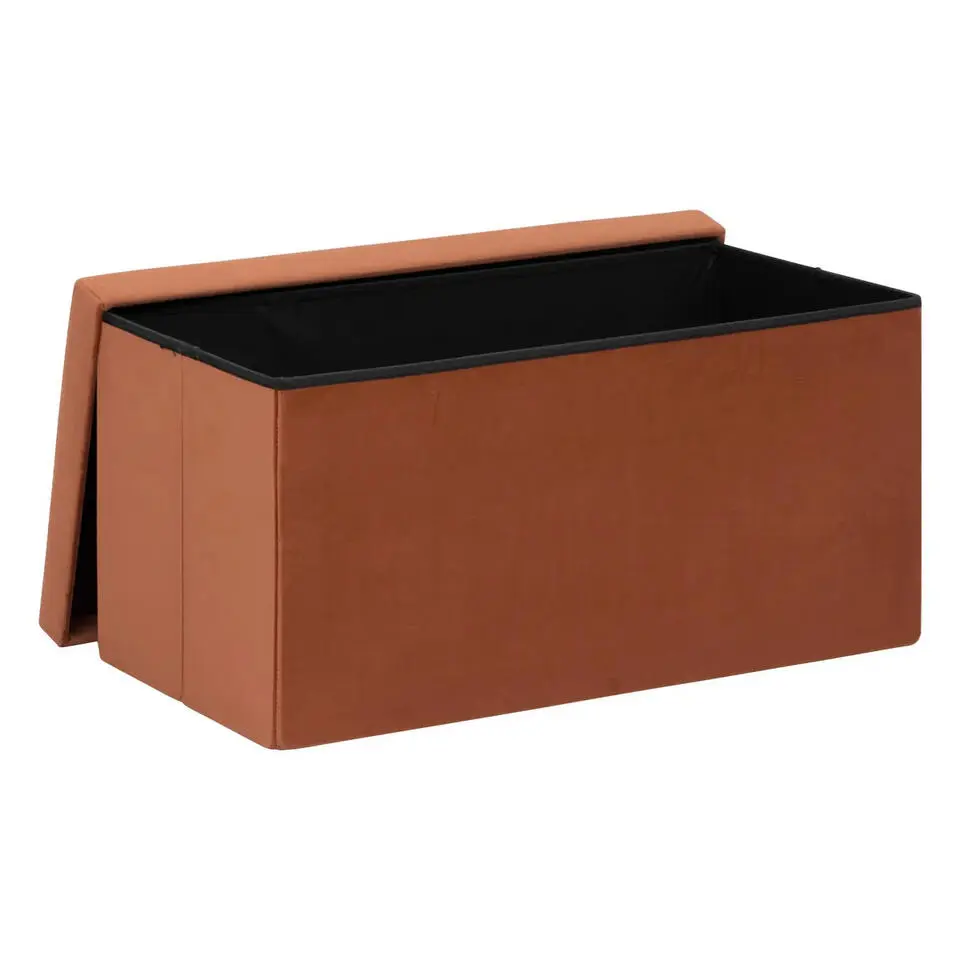 Atmosphera Poef/hocker - Opvouwbaar - bordeaux rood - 76 x 38 x 38 cm