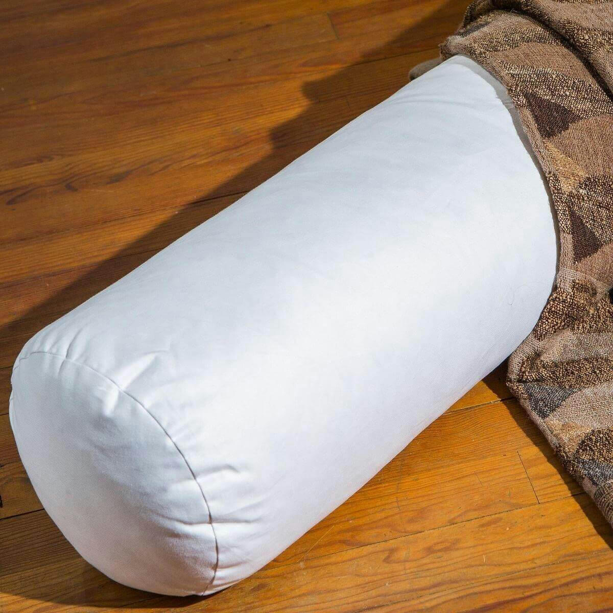 PREMIUM - Traversin naturel mi-ferme en plumes et duvet 90 cm