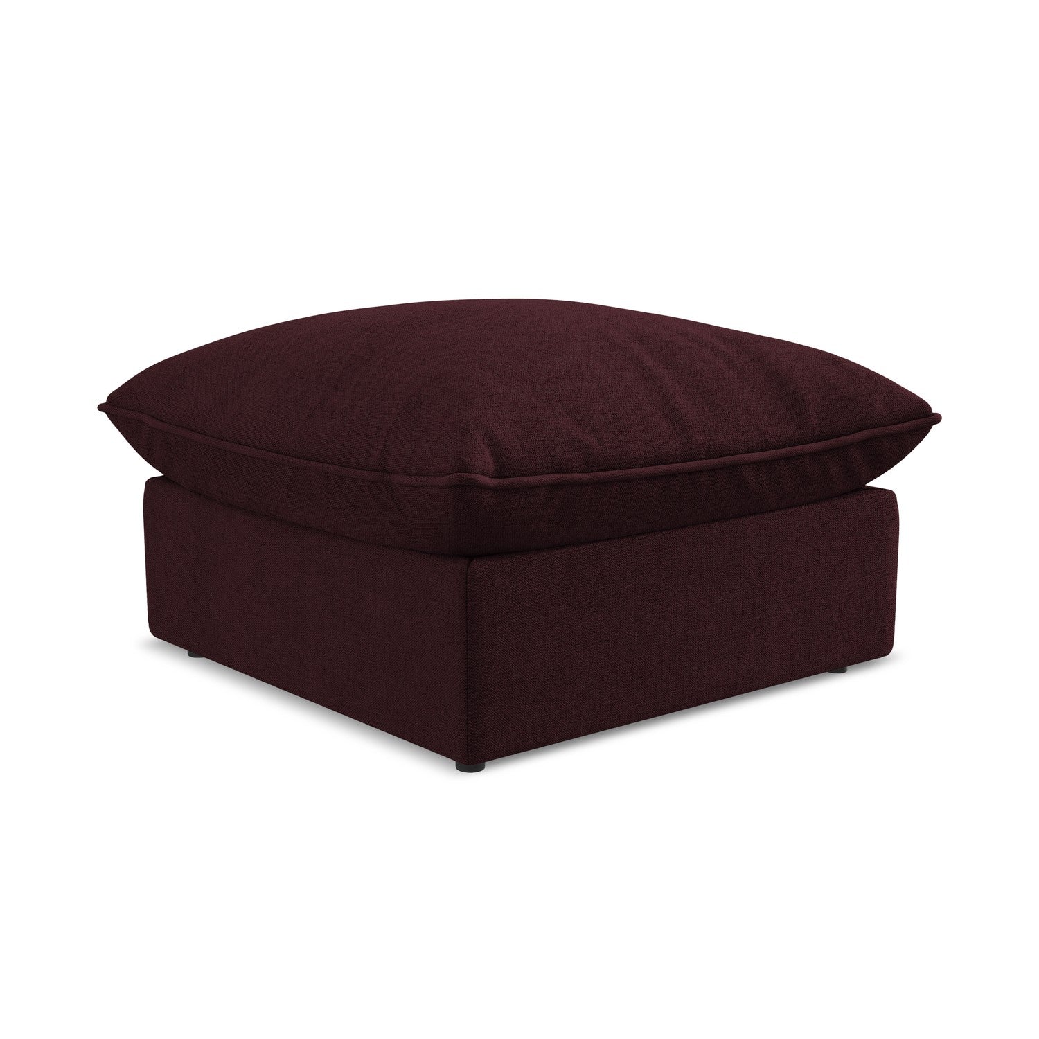 LaMiaSofa Poef Ravenna - textuurstof - bordeaux - 75x75x45