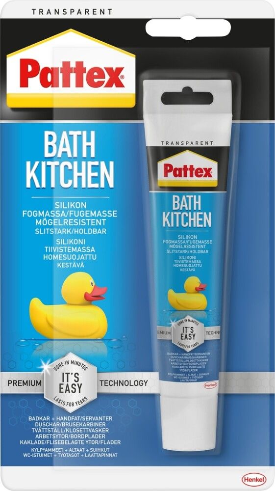 VÅTROMSSILIKON PATTEX BAD OG KJØKKEN 50ML TRANSPARENT