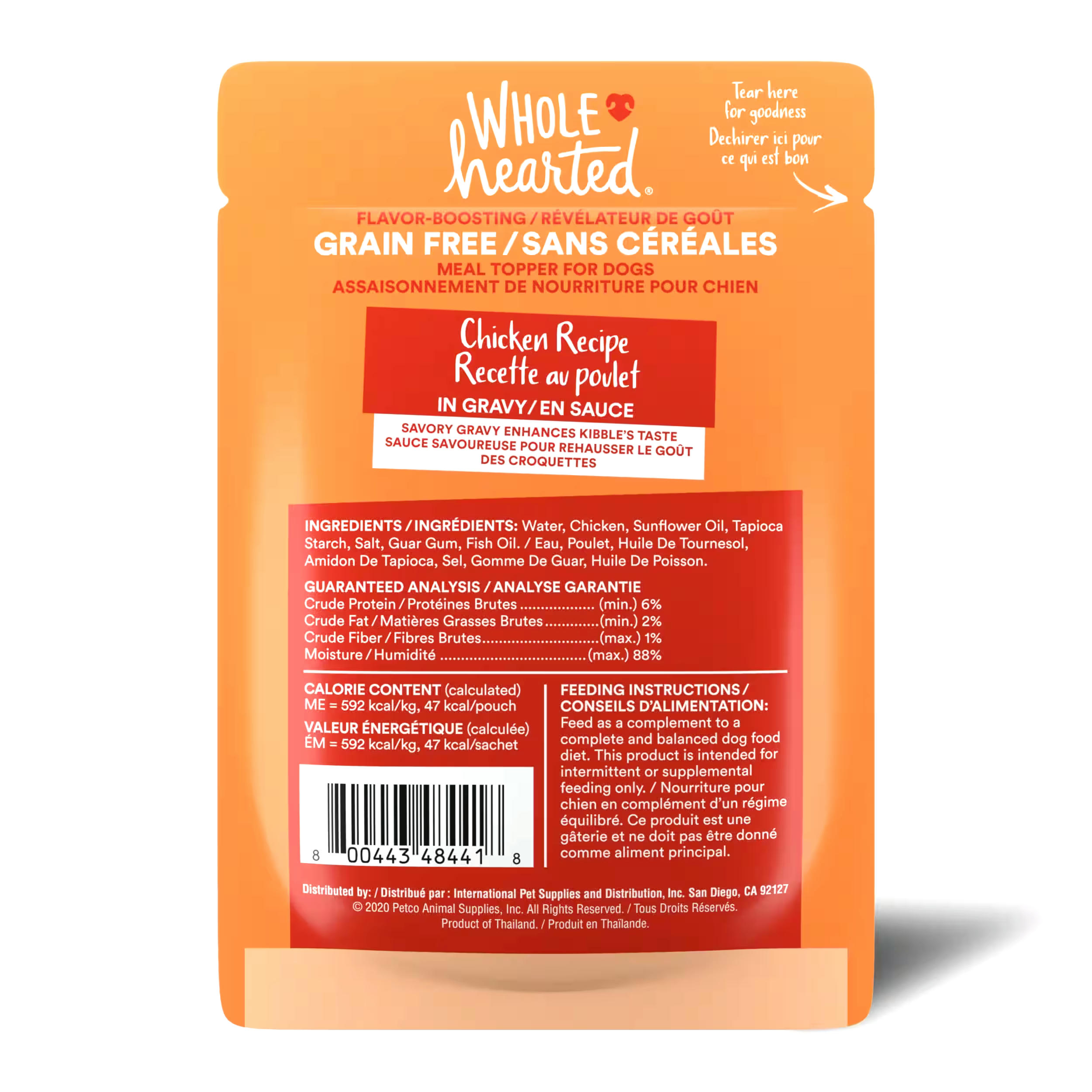 WholeHearted Chicken in Gravy Dog Meal Topper, 80-g