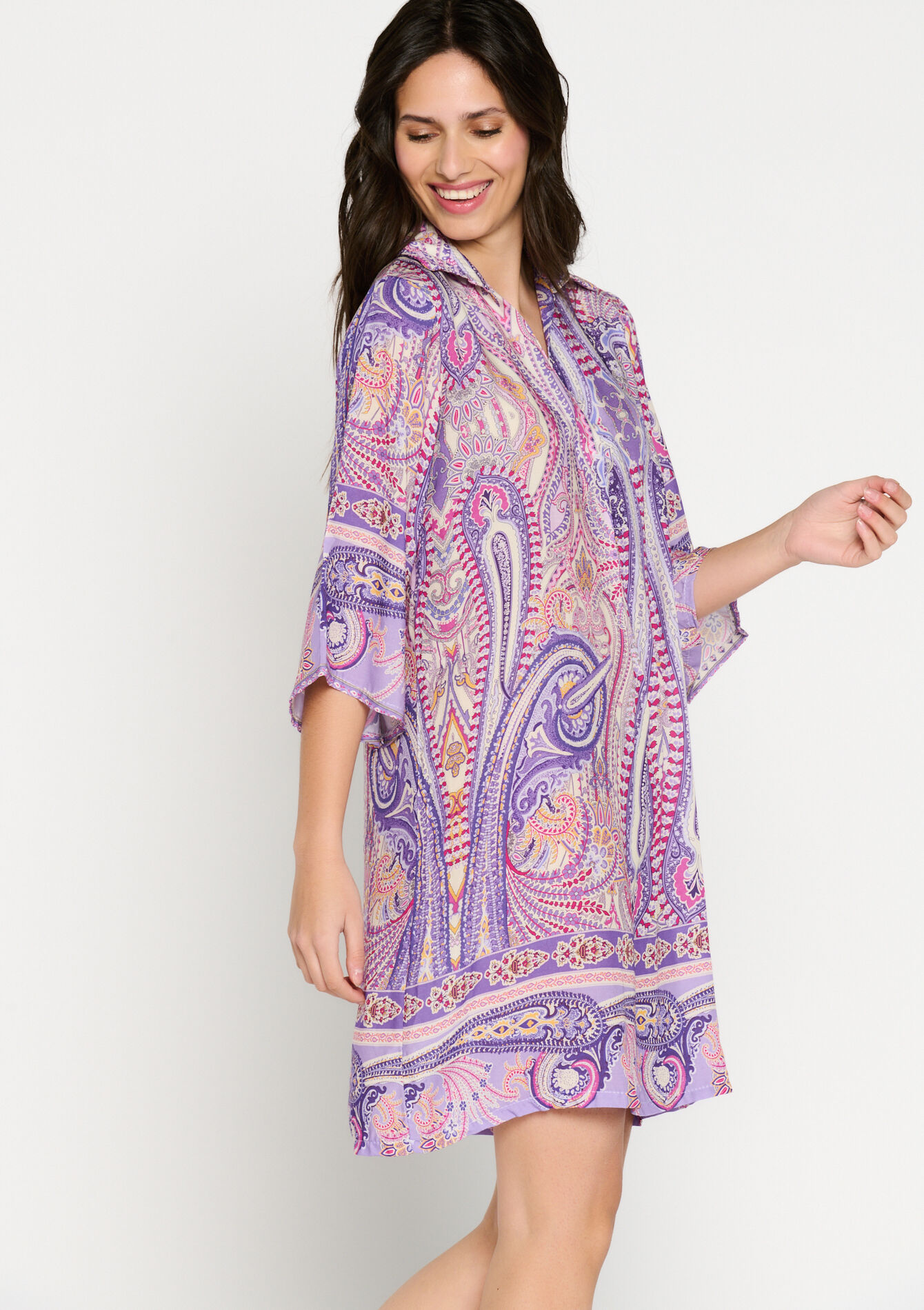 Oversized jurk met paisleyprint