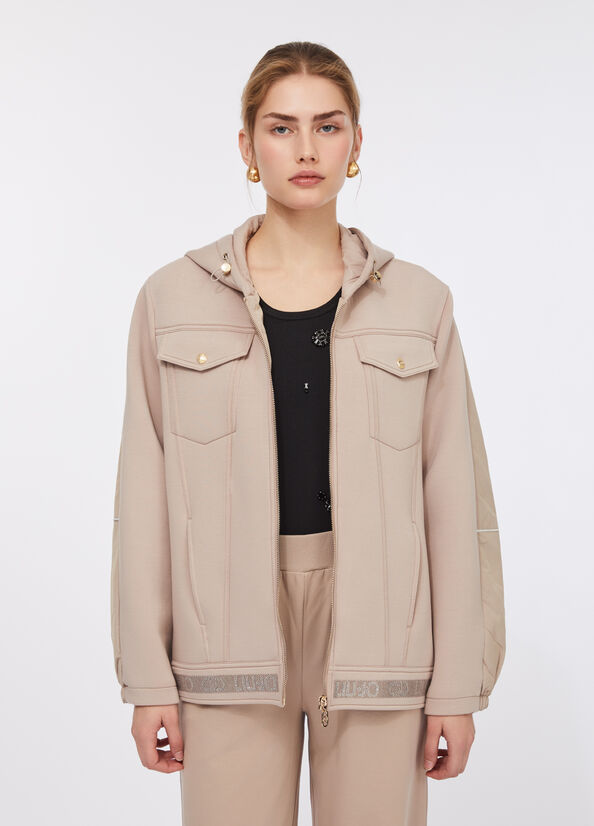 Giacca in scuba e nylon