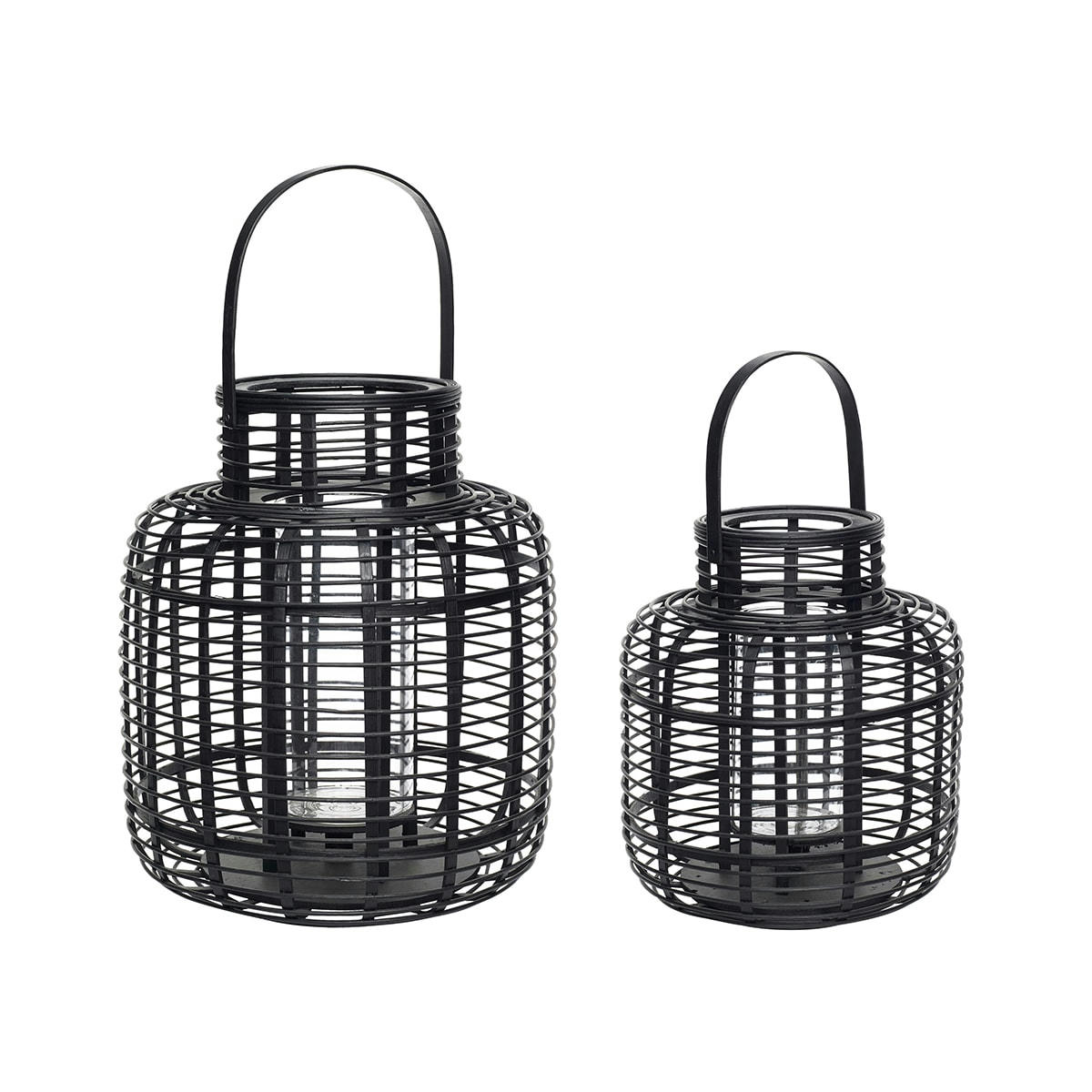 RESERVOIR - Lanterne en bambou noir (x2)
