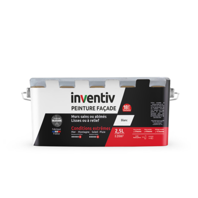 Peinture pour façade Conditions Extrêmes blanche 2,5 L INVENTIV
