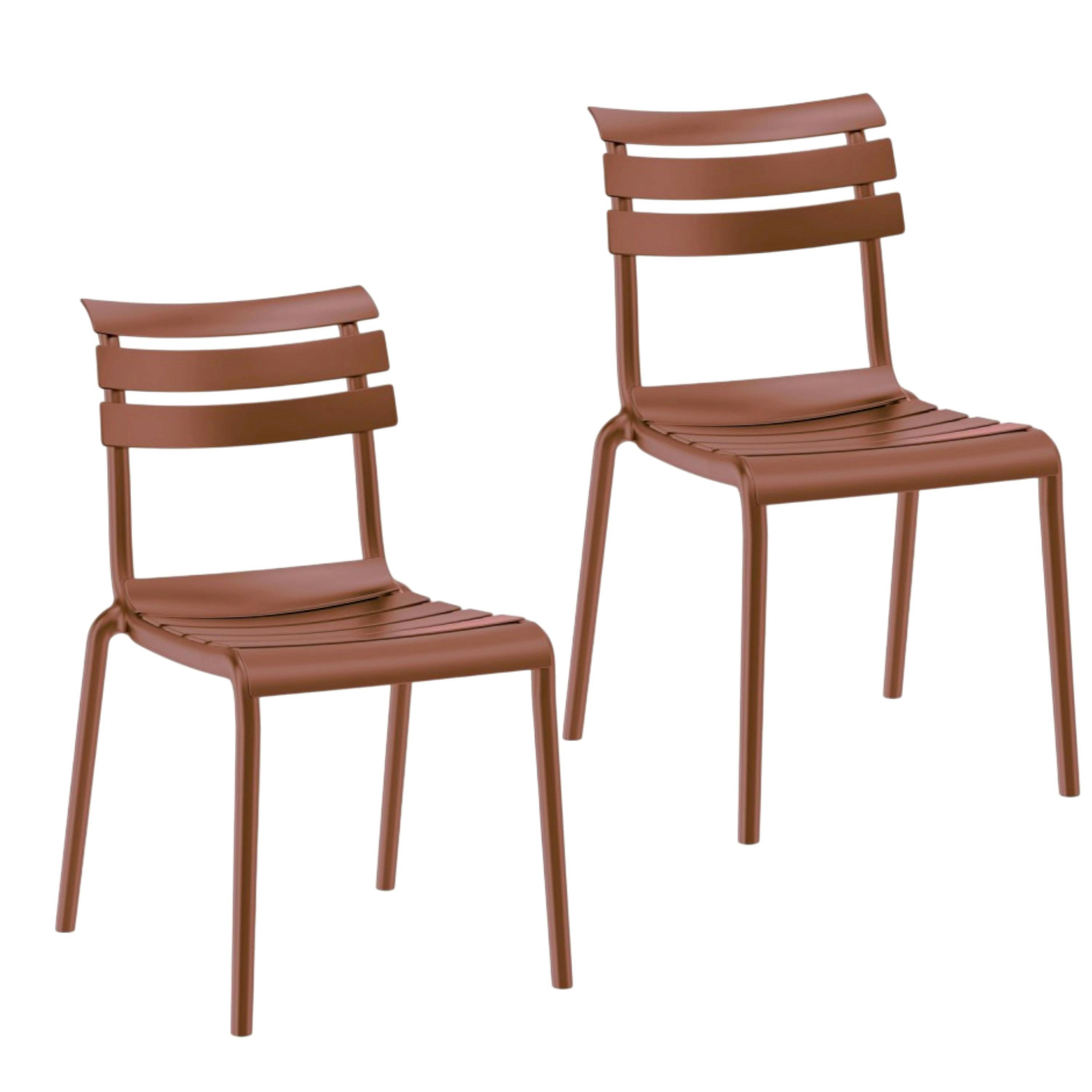 Chaise de jardin terracotta en plastique (lot de 2) LUGANO