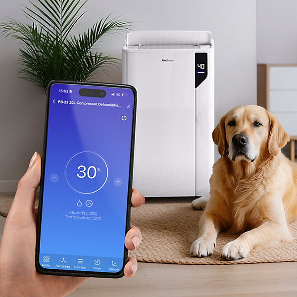 Déshumidificateur Pro Breeze 20L Premium avec mode linge à un clic et contrôle via application intelligente