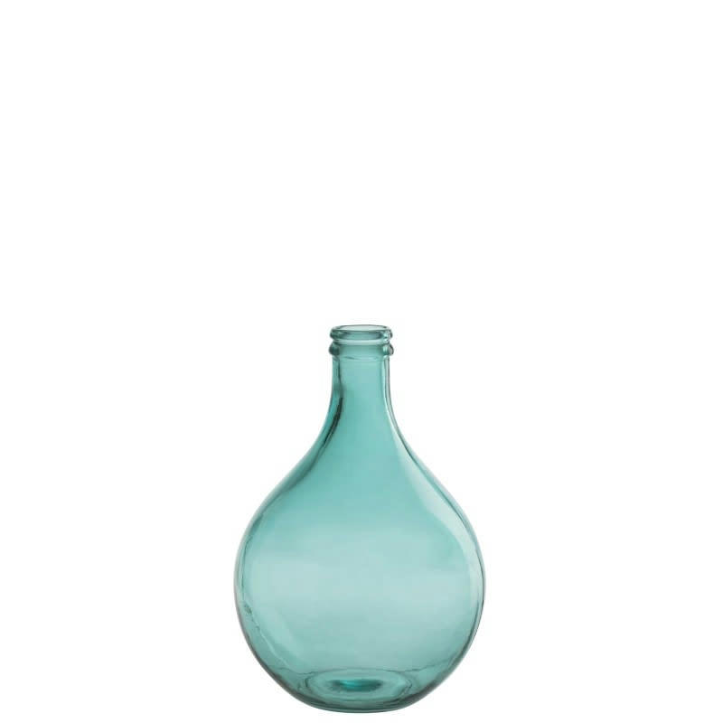 - Vase dame jeanne en verre azur 27x27x43 cm