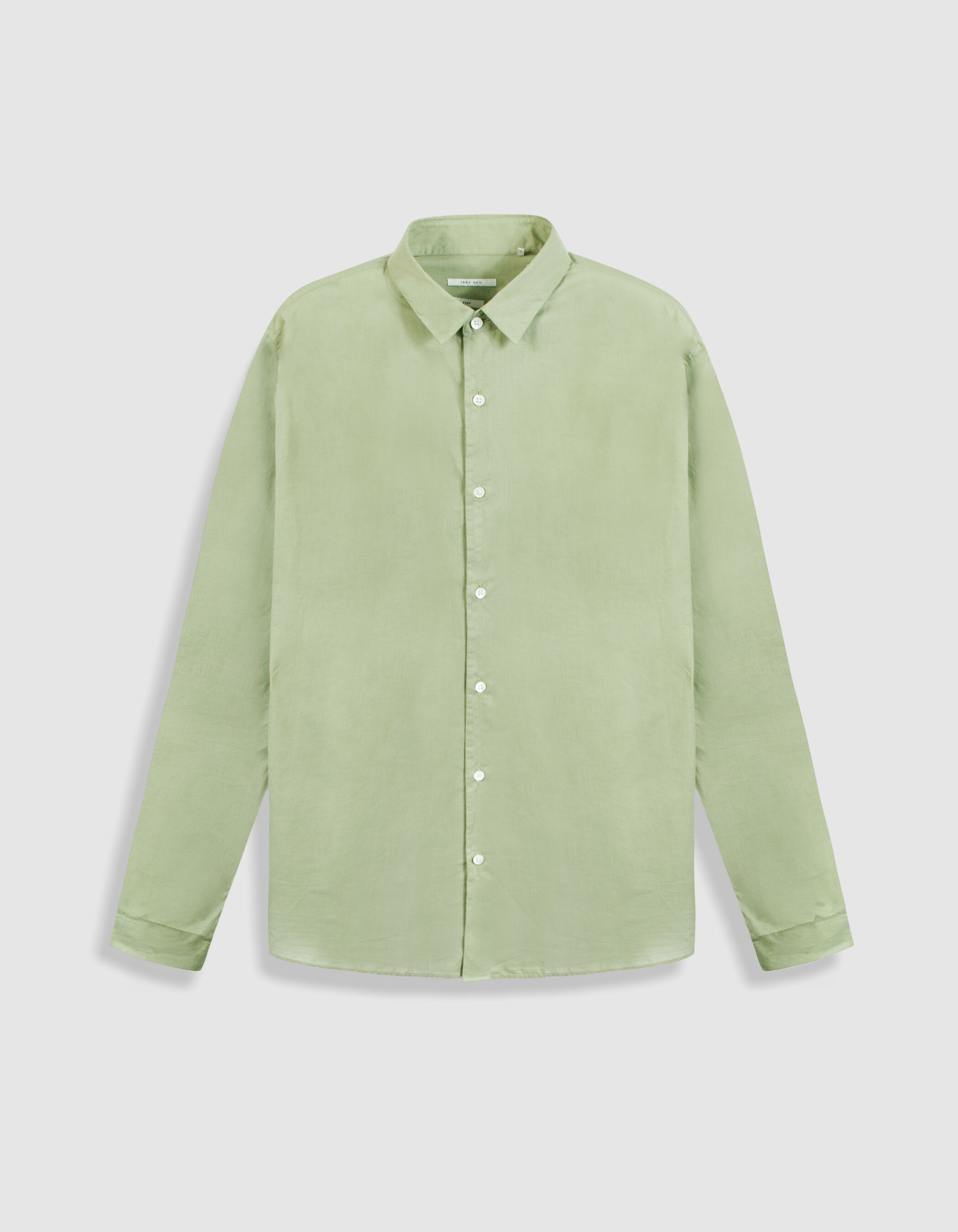 Chemise regular verte voile de coton bio Homme