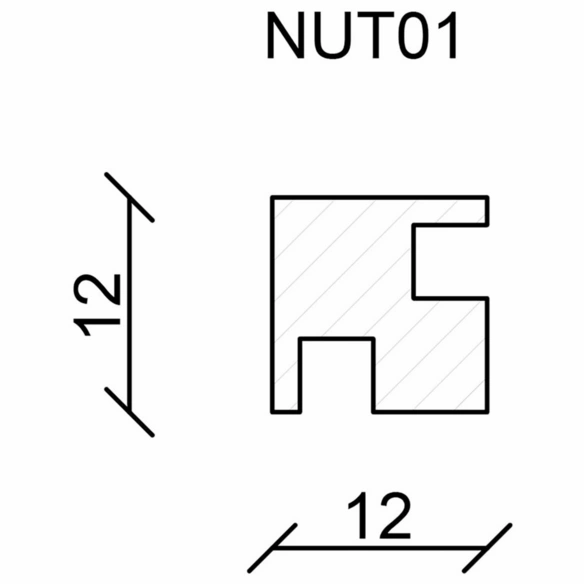 Nutleiste, Fichte- & Kieferholz natur, LxHxT: 100 x 1,2 x 1,2 cm