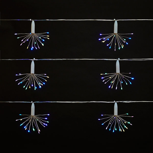 Guirlande lumineuse LED intérieure multicolore câble transparent 8 fonctions 3 m