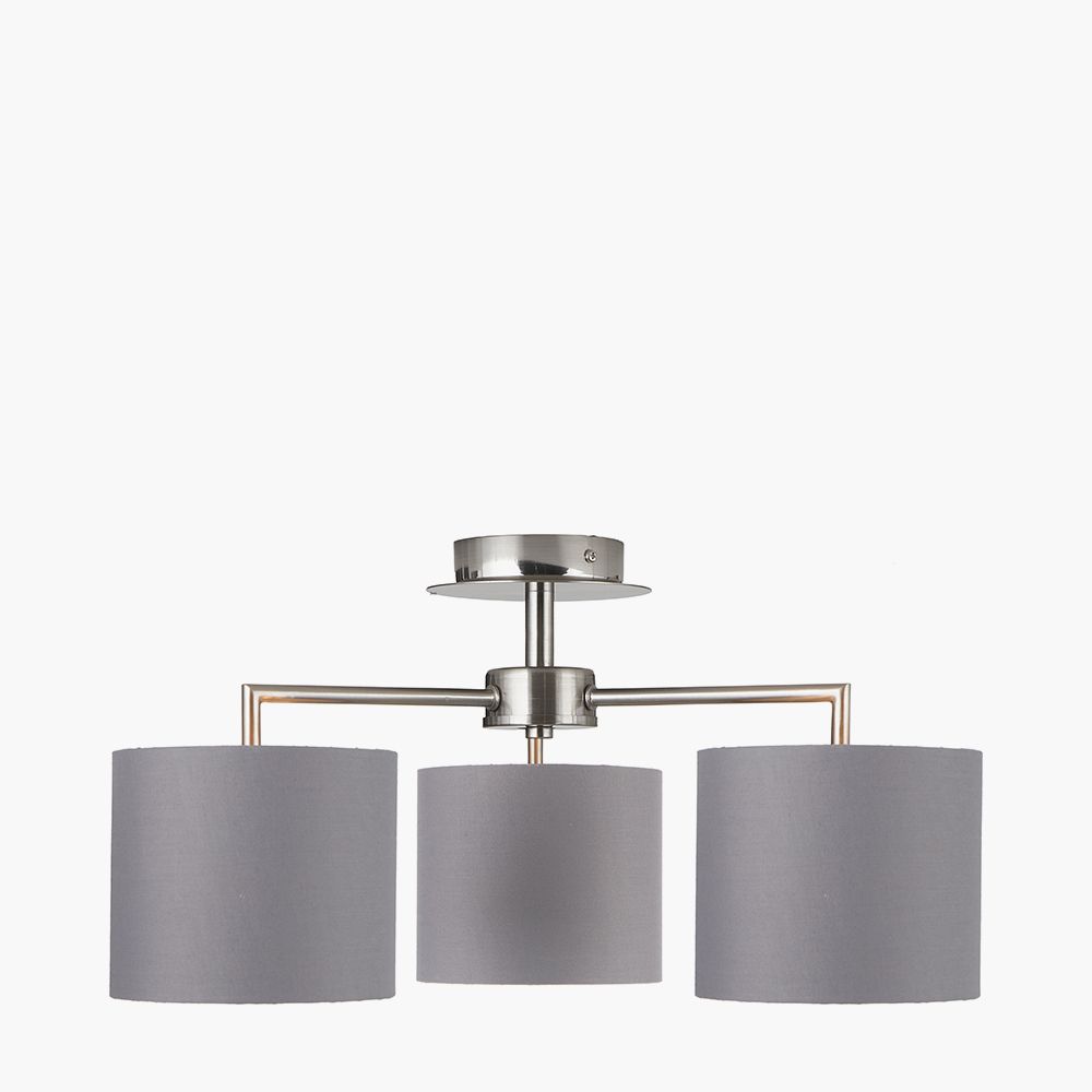 Ruma 3 Light Pendant For Living Room Ceiling Elegant Ceiling Lights Grey