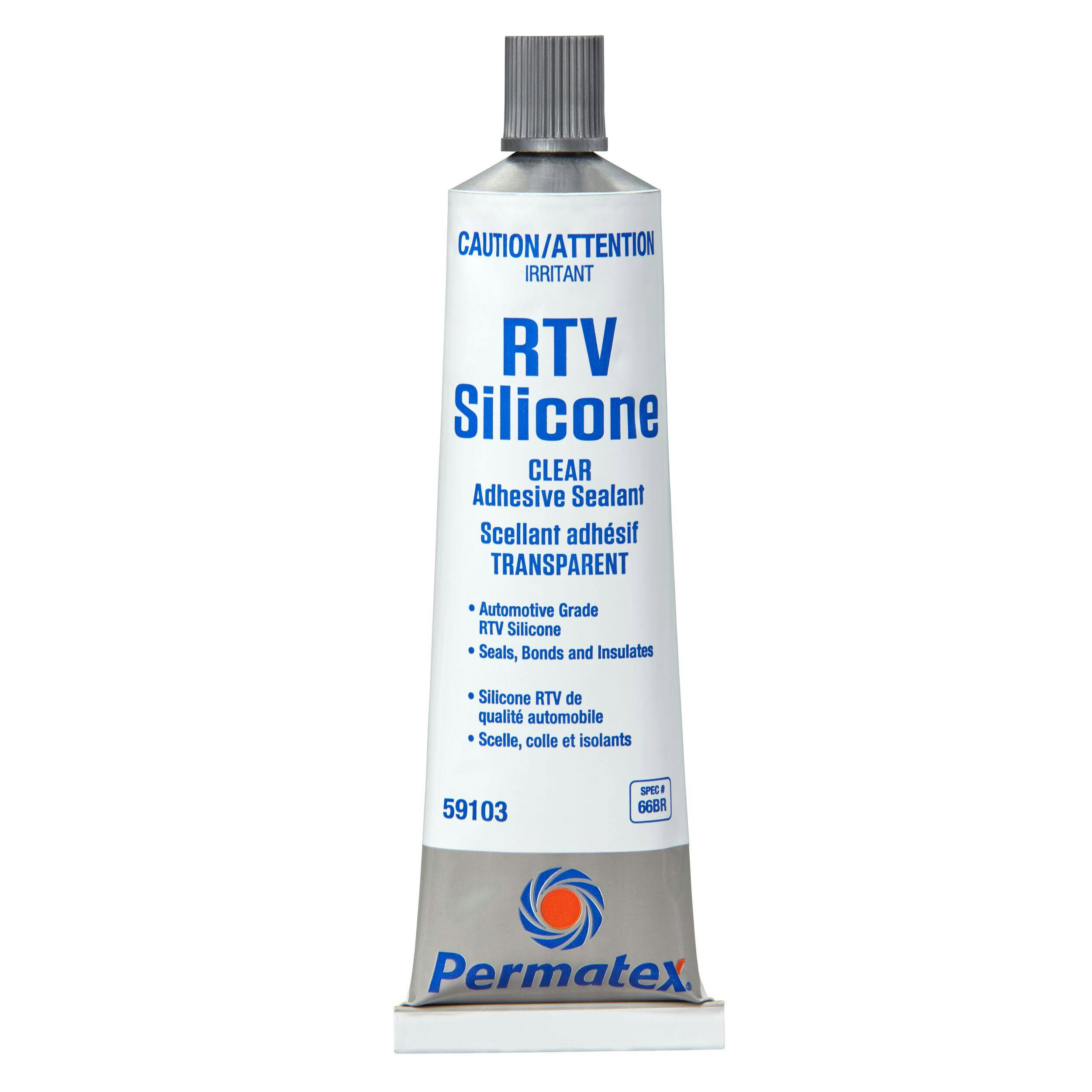 Permatex® RTV Silicone Adhesive/Sealant, Clear, 300-mL