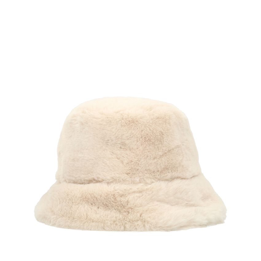 Manfield Off white bucket hat van faux fur