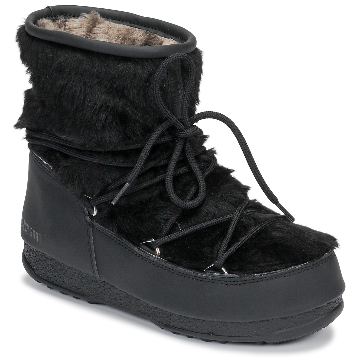 Moon Boot - MOON BOOT MONACO LOW FUR WP - Black