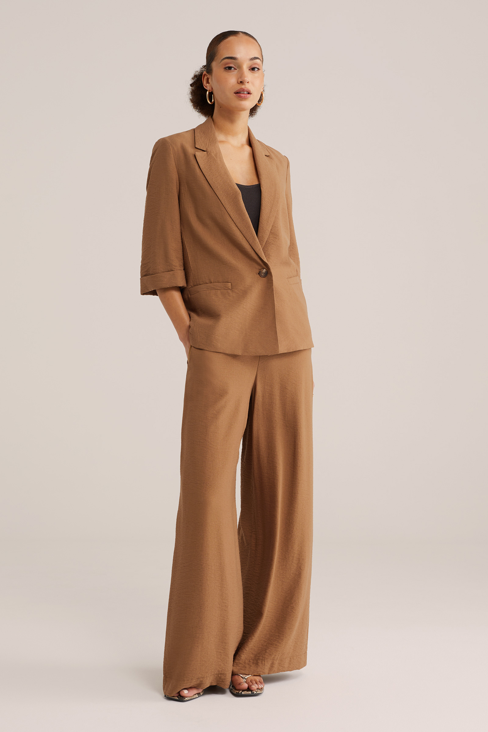 Dames regular fit blazer met structuur