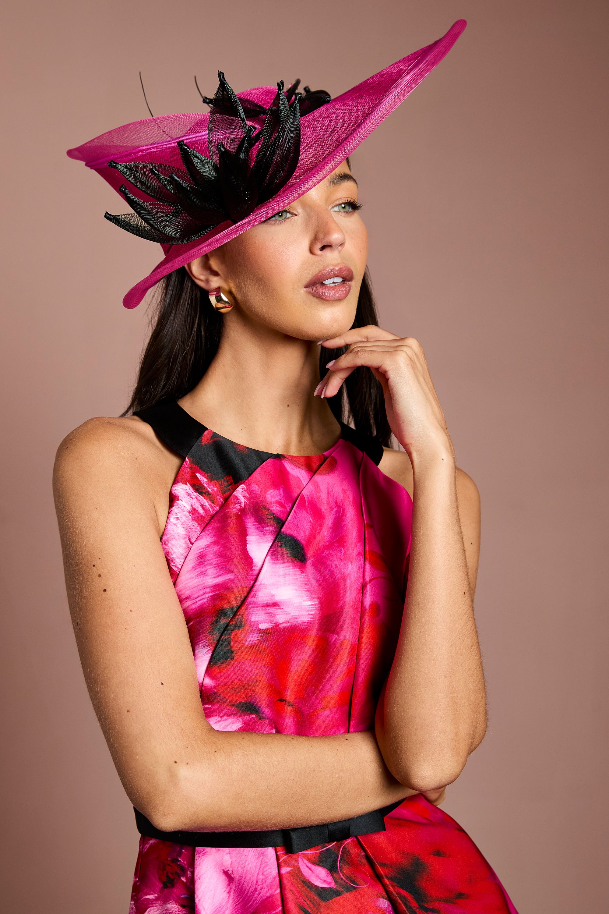 Coast Lisa Tan Flower Detail Fascinator With Curved Edge