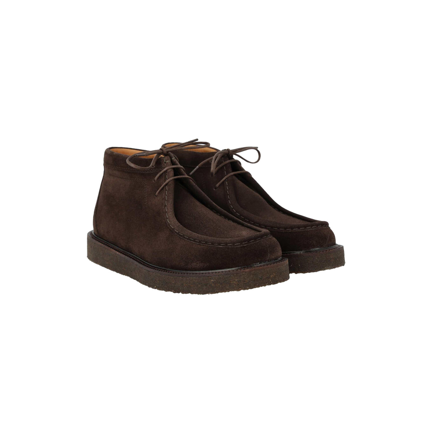 Lace-up shoe with decorative trim, dark brown