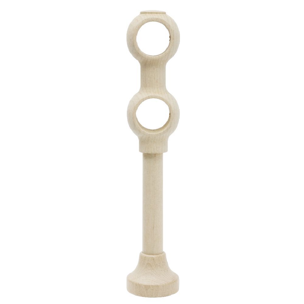 Support de tringle double à oeil en bois naturel Ø28mm