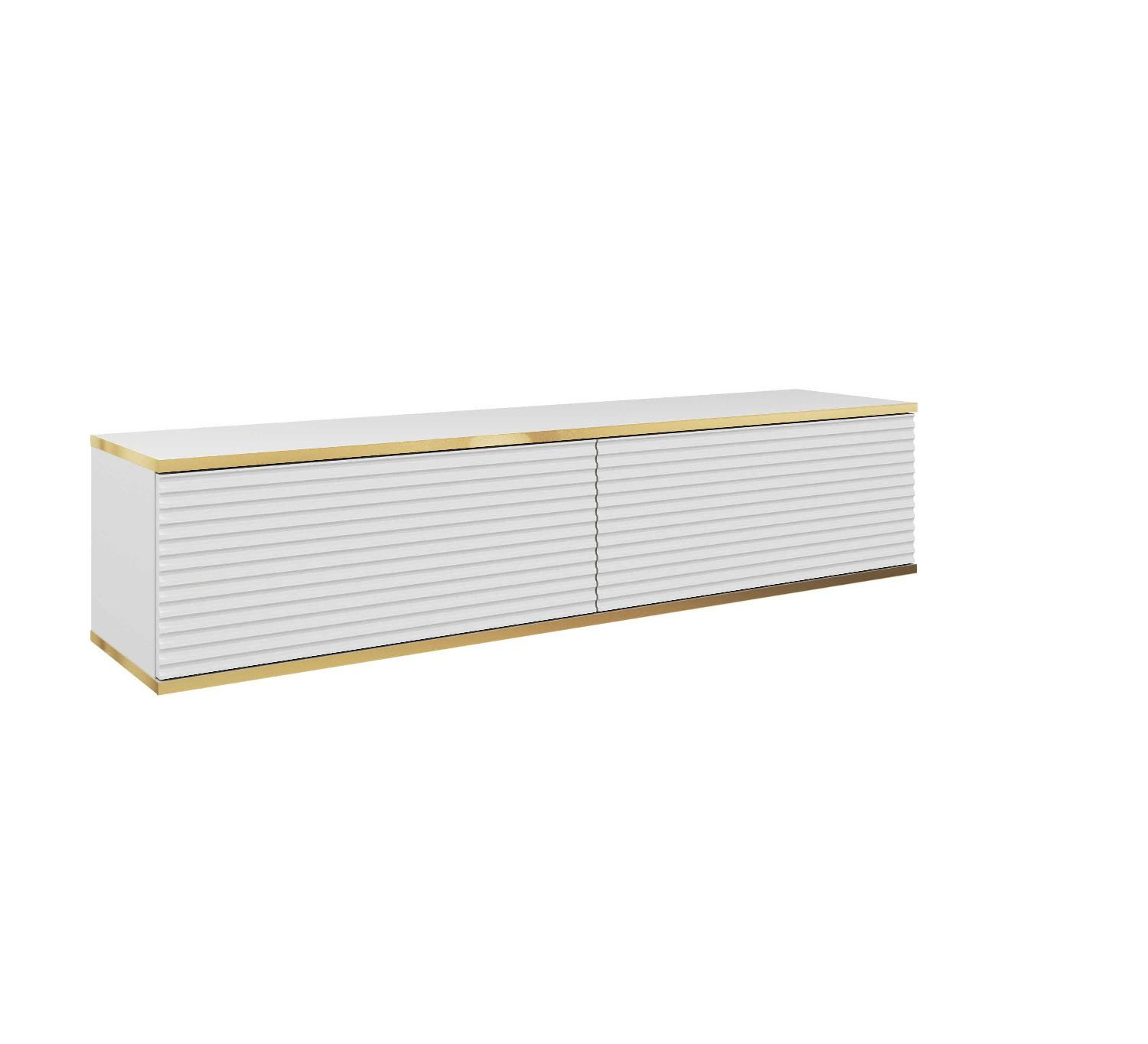 Szafka RTV ORO MDF 135 biały   złoto