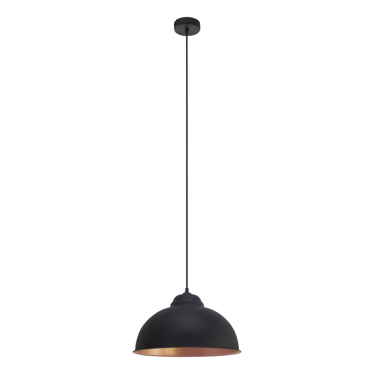EGLO hanglamp Truro 2 - 1 lichts - ø370mm. - zwart, koper