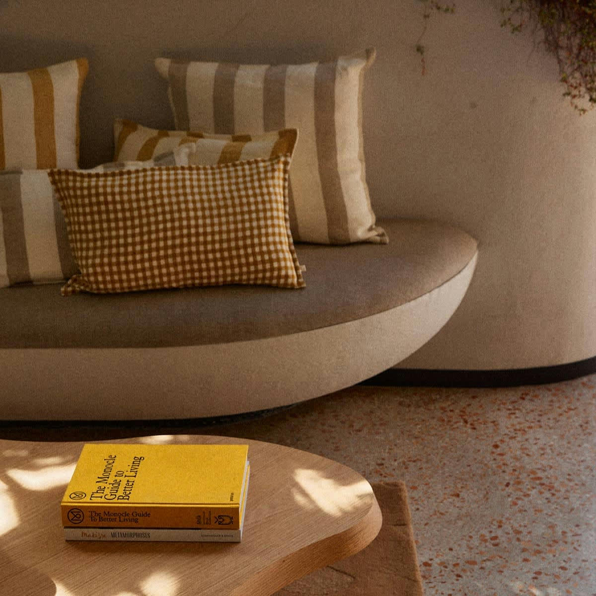 HÔTEL PARTICULIER - Coussin en lin lavé vichy brique 30x50