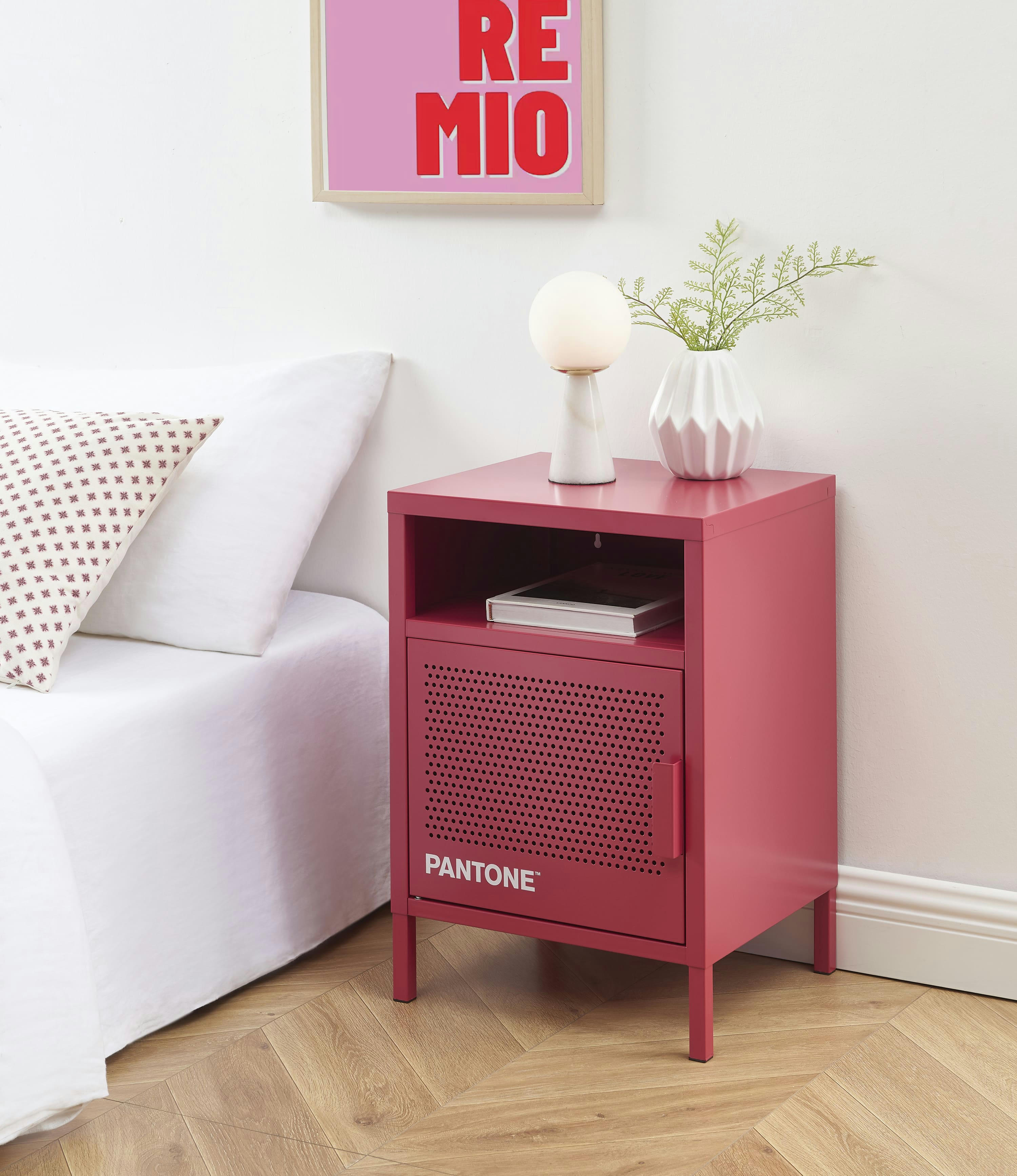 PANTONE - Table de chevet   métal magenta 40cm