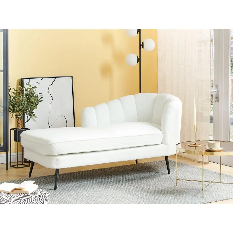 ALLIER - Chaise longue - Off-white - Rechterzijde - Boucl&eacute;