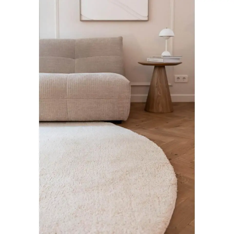 Interieur05 rond berber vloerkleed nador ivoor wit - 120 x 120 cm