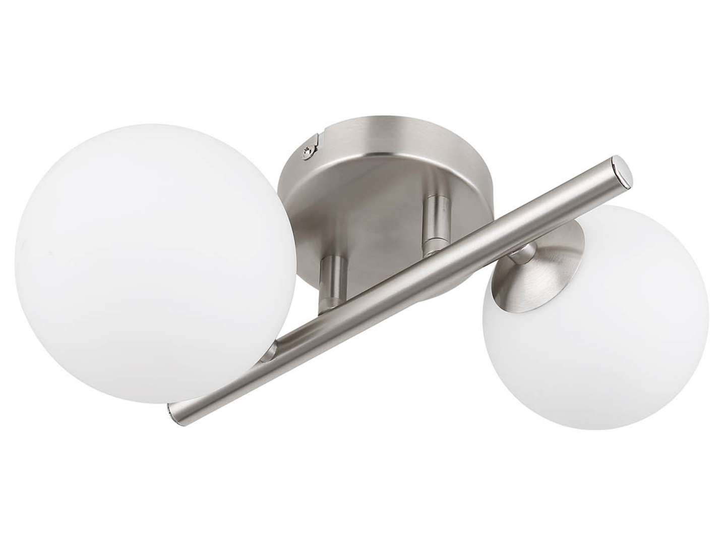 Lampa sufitowa Riha LED 2-punktowametalowo-szklana biało-srebrna