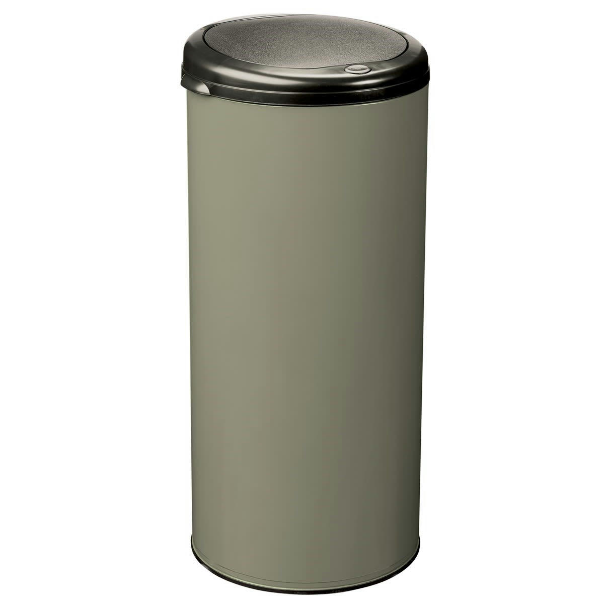 HANDTOUCH - Poubelle à ouverture par pression 45L en Métal Vert kaki