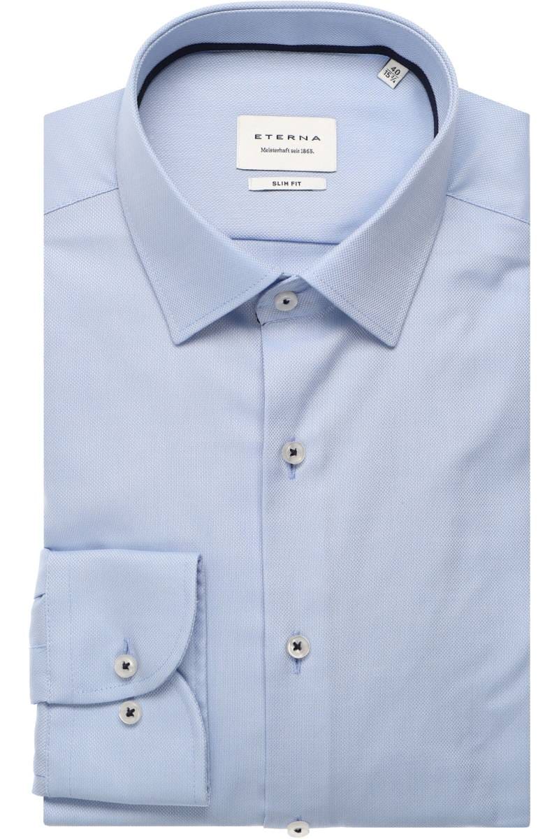 ETERNA Slim Fit Hemd hellblau, Strukturiert