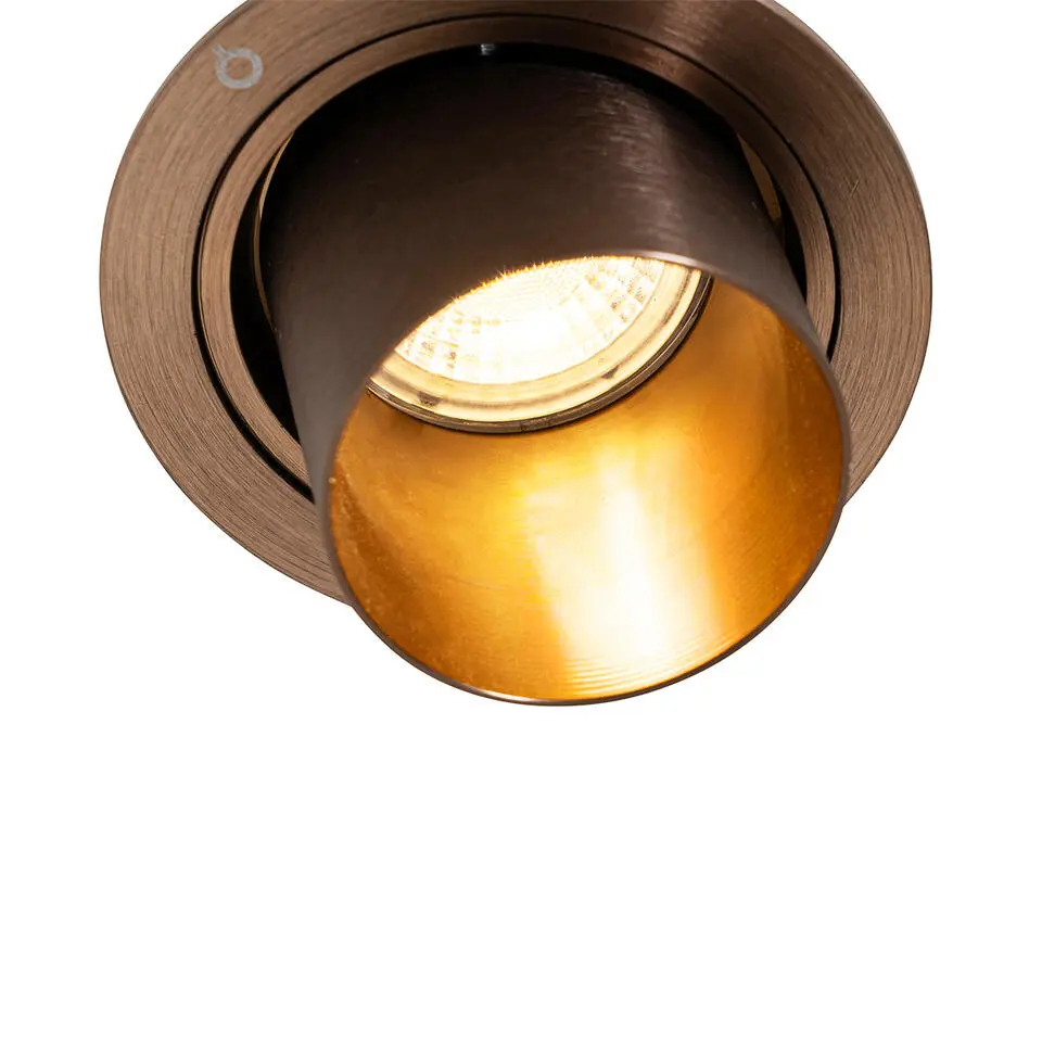Qazqa inbouwspot installa bronskleurig gu10
