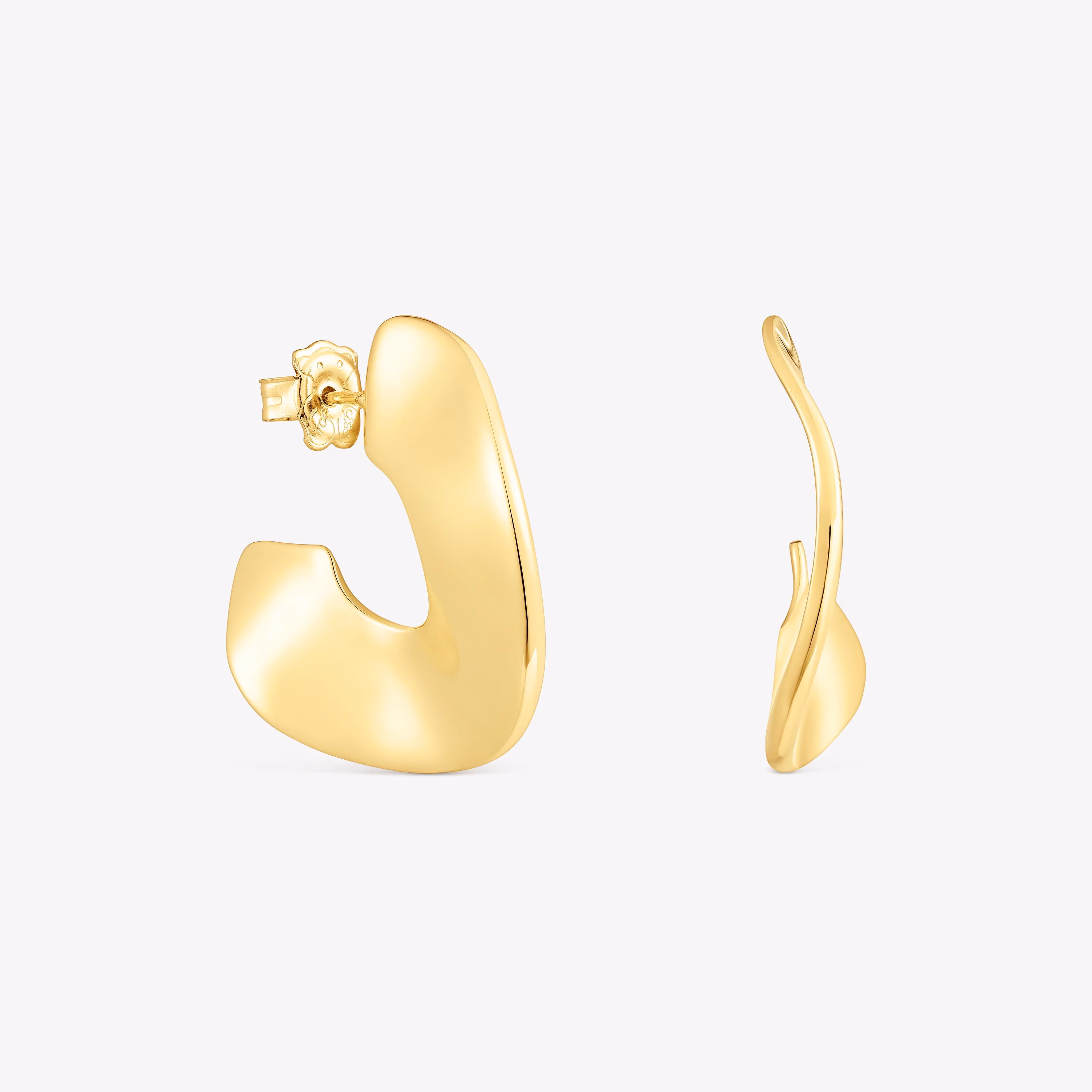 Pendientes aro grandes con baño de oro 18 kt sobre plata Gregal