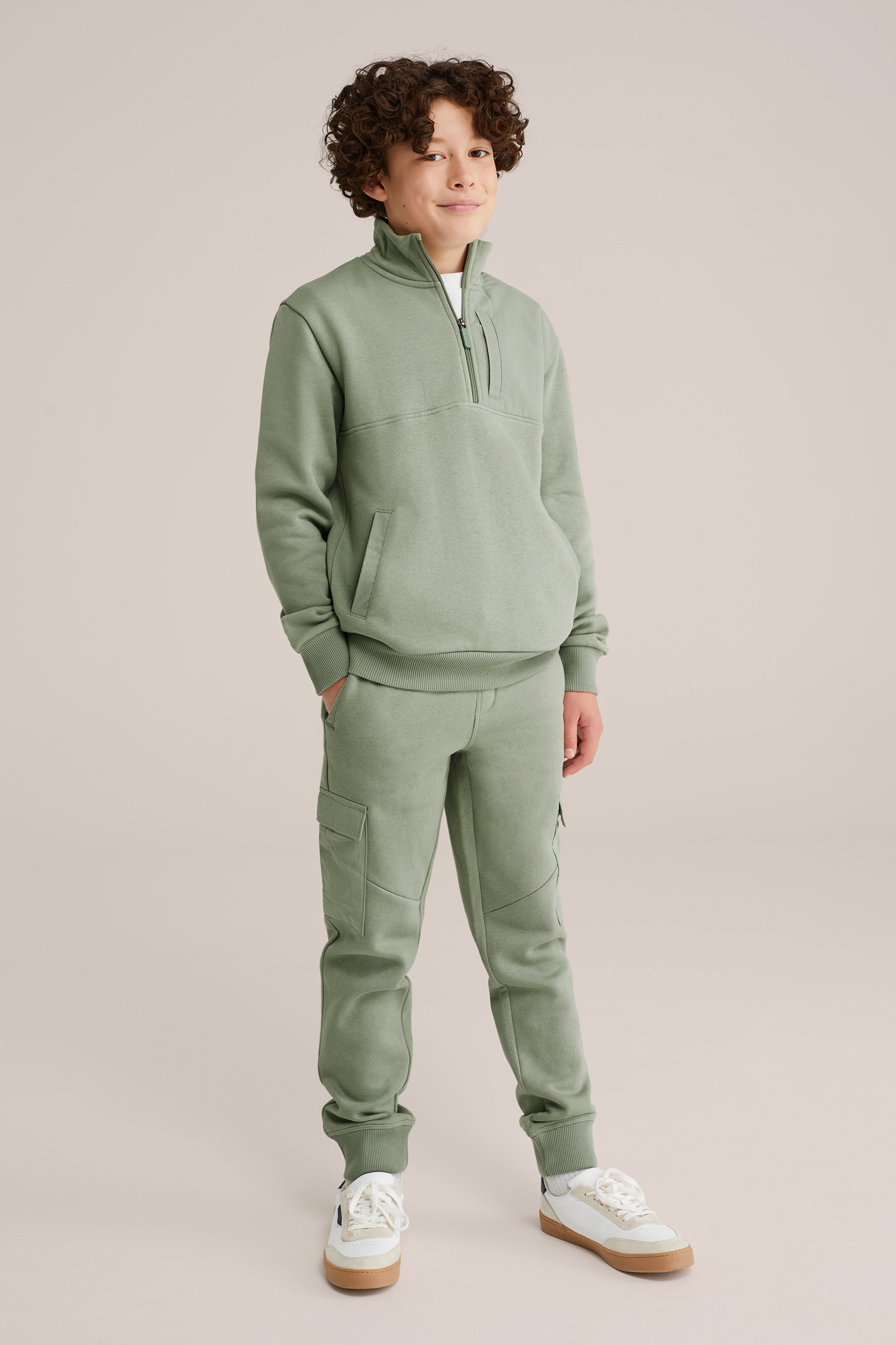 Jongens sweater met quarter-zip