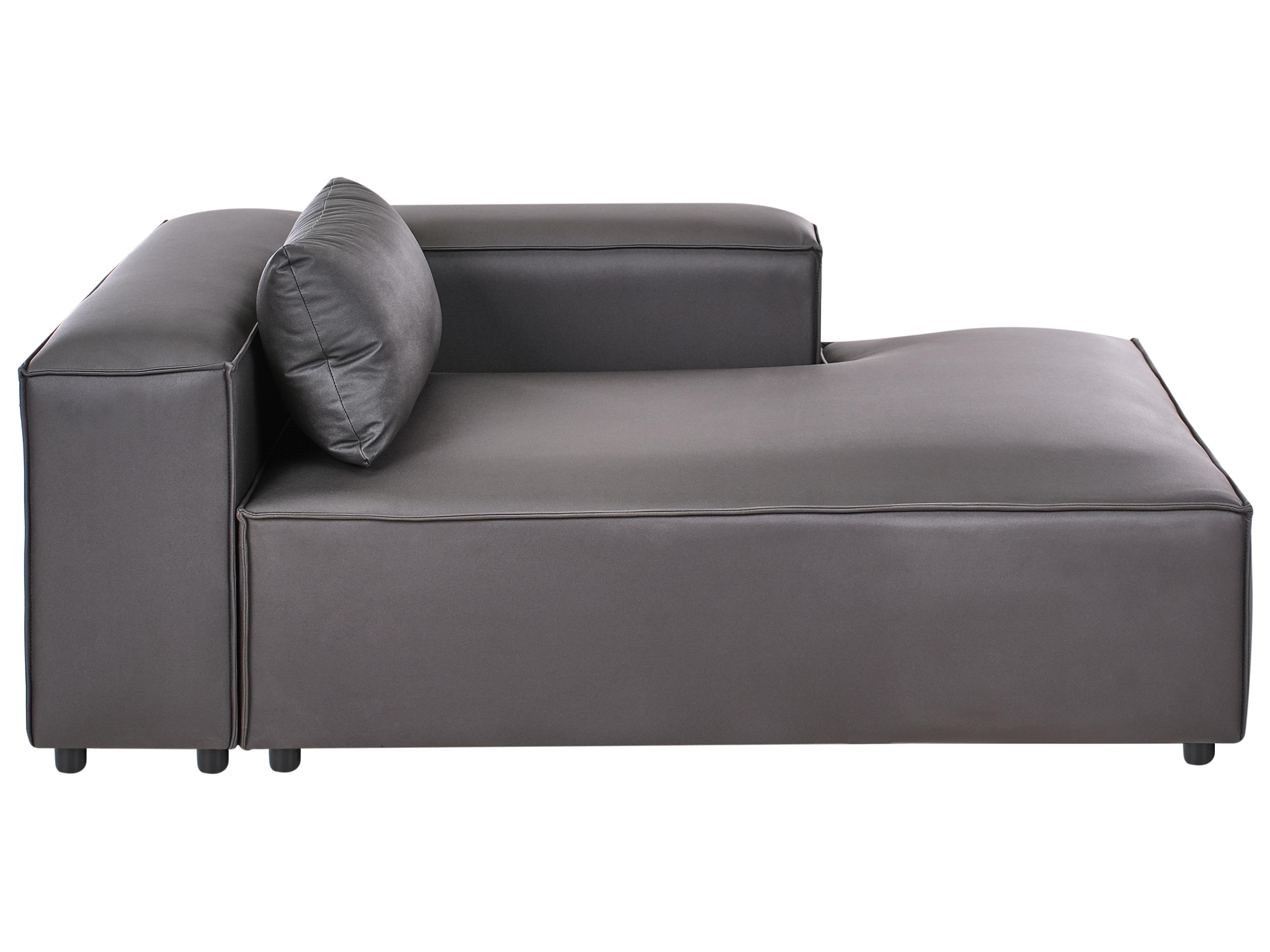Left-Hand Chaise Longue BRANDE Fabric Black
